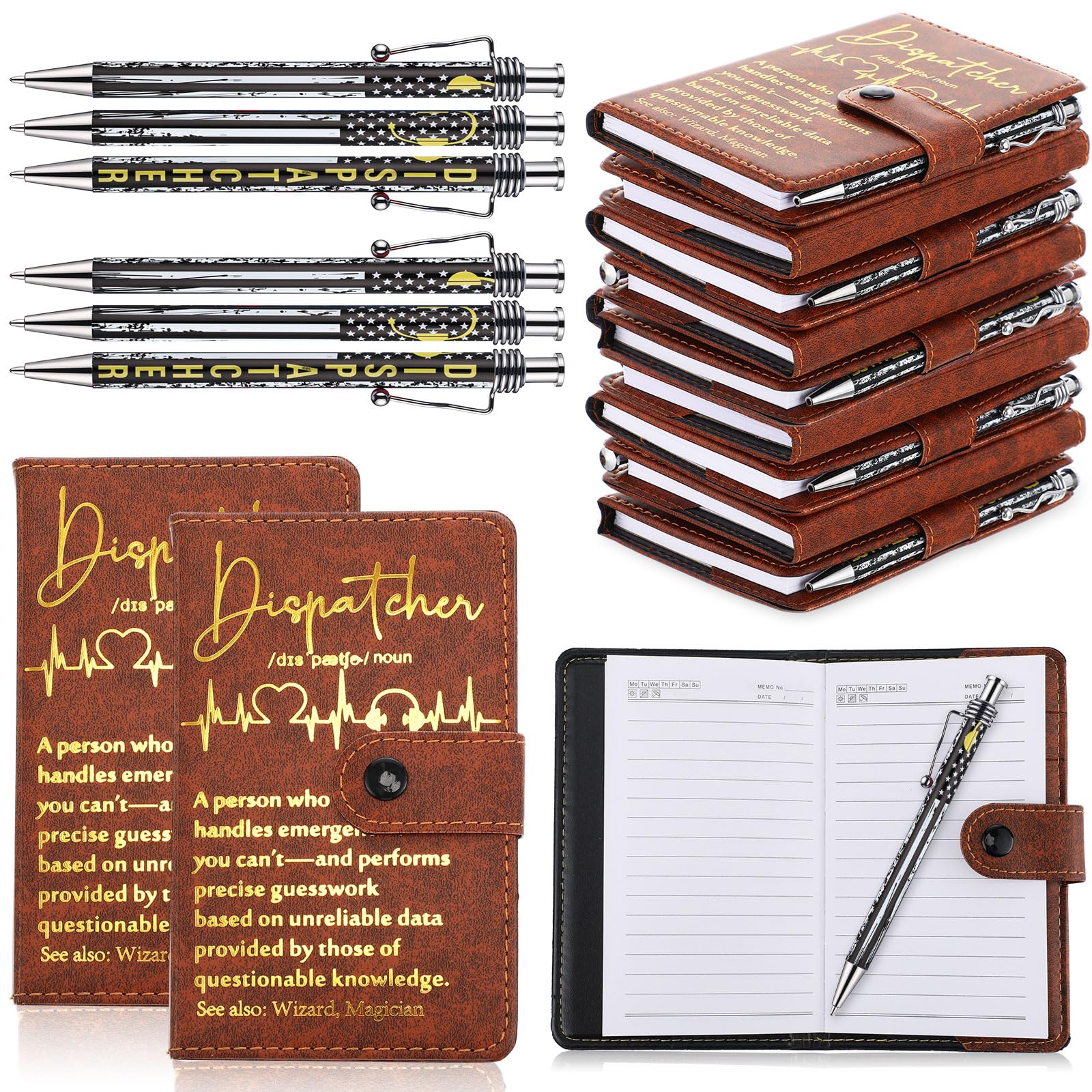 Ctosree 6 Sets 911 Dispatcher Appreciation Gifts Bulk Notebooks with Pens