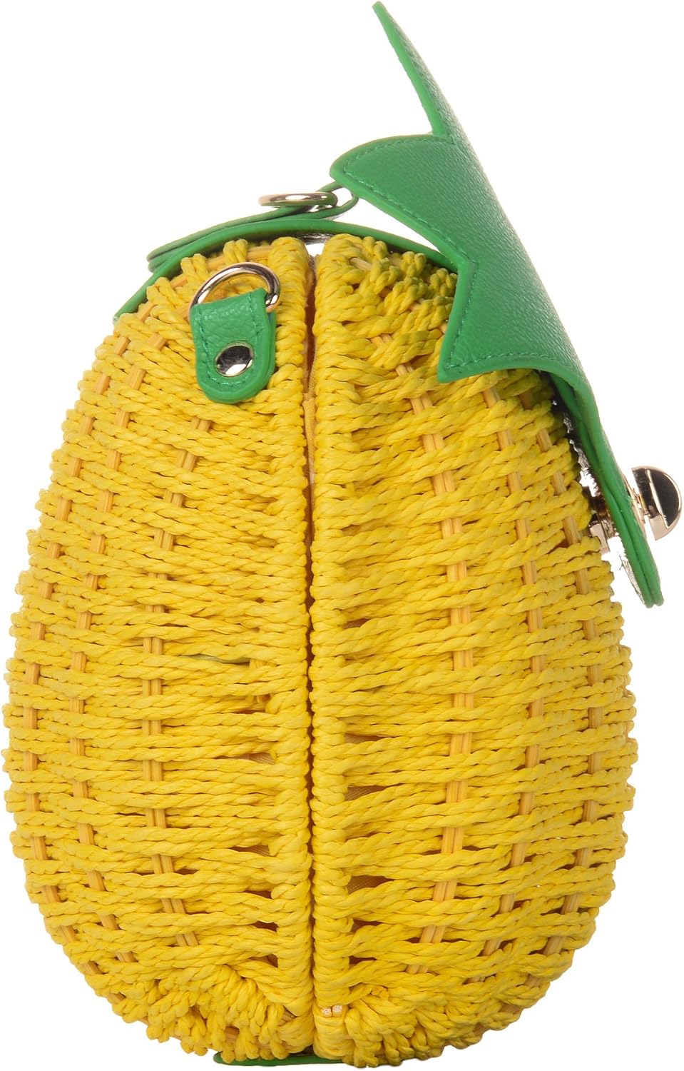 QZUnique Fruit Straw Shoulder Bag Handwoven Crossbody Bag Summer Beach Sea Handbag Purse Strawberry Pineapple Watermelon
