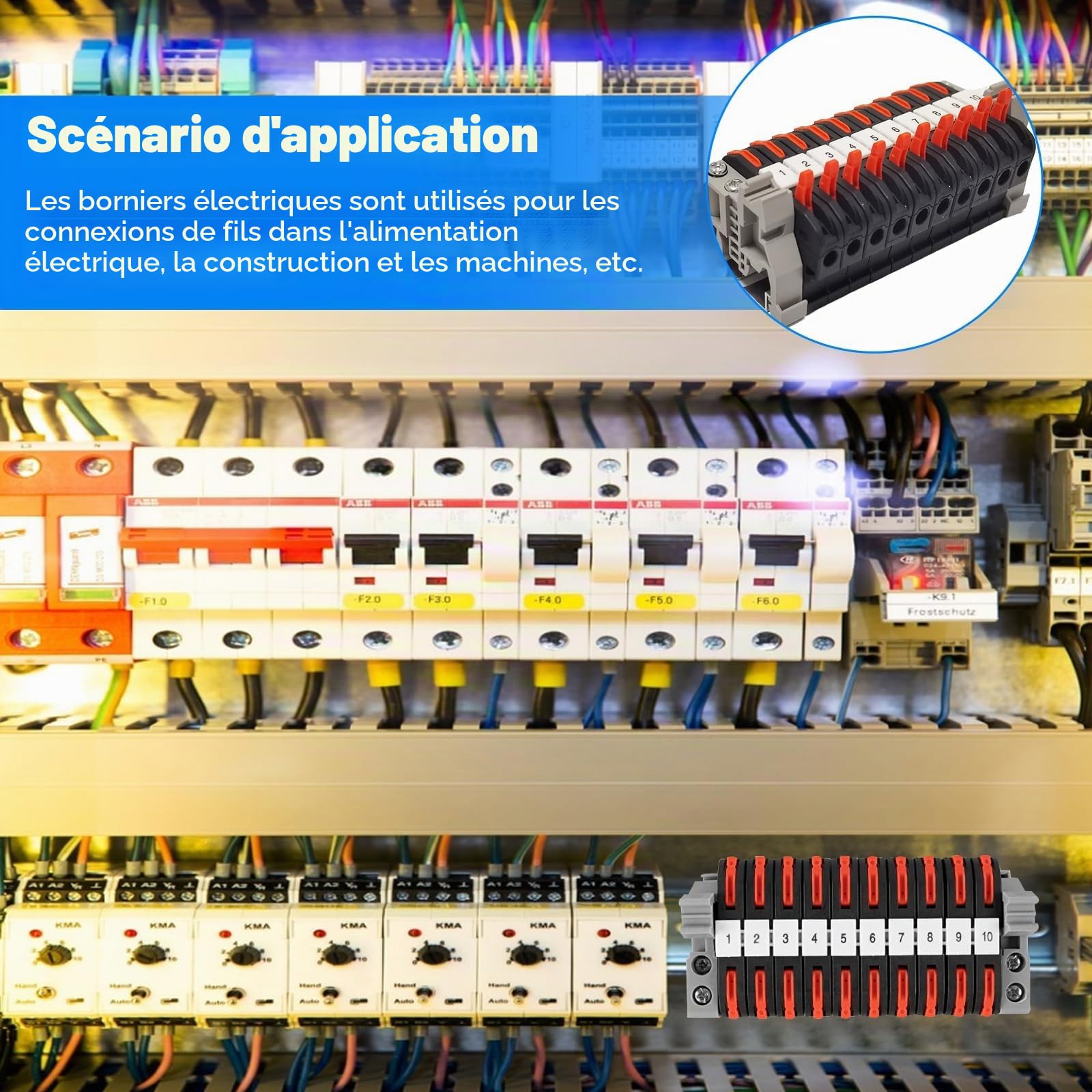 60 Pièces Bornier Electrique, Bornier Electrique Terre, Connecteur Electrique Rapide, Borne de Connexion électrique, Borne de Connexion électrique, pour Projets de Bricolage Câblage