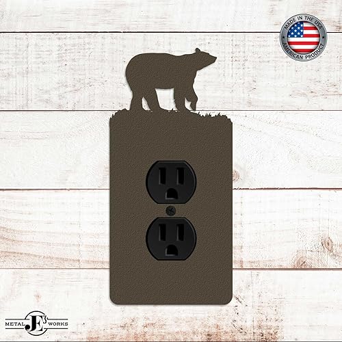 Miniatura 34 de Bear - Placa de pared para interruptor de luz (palanca simple, negro) - Fabricado en Estados Unidos Negro -,Marrón