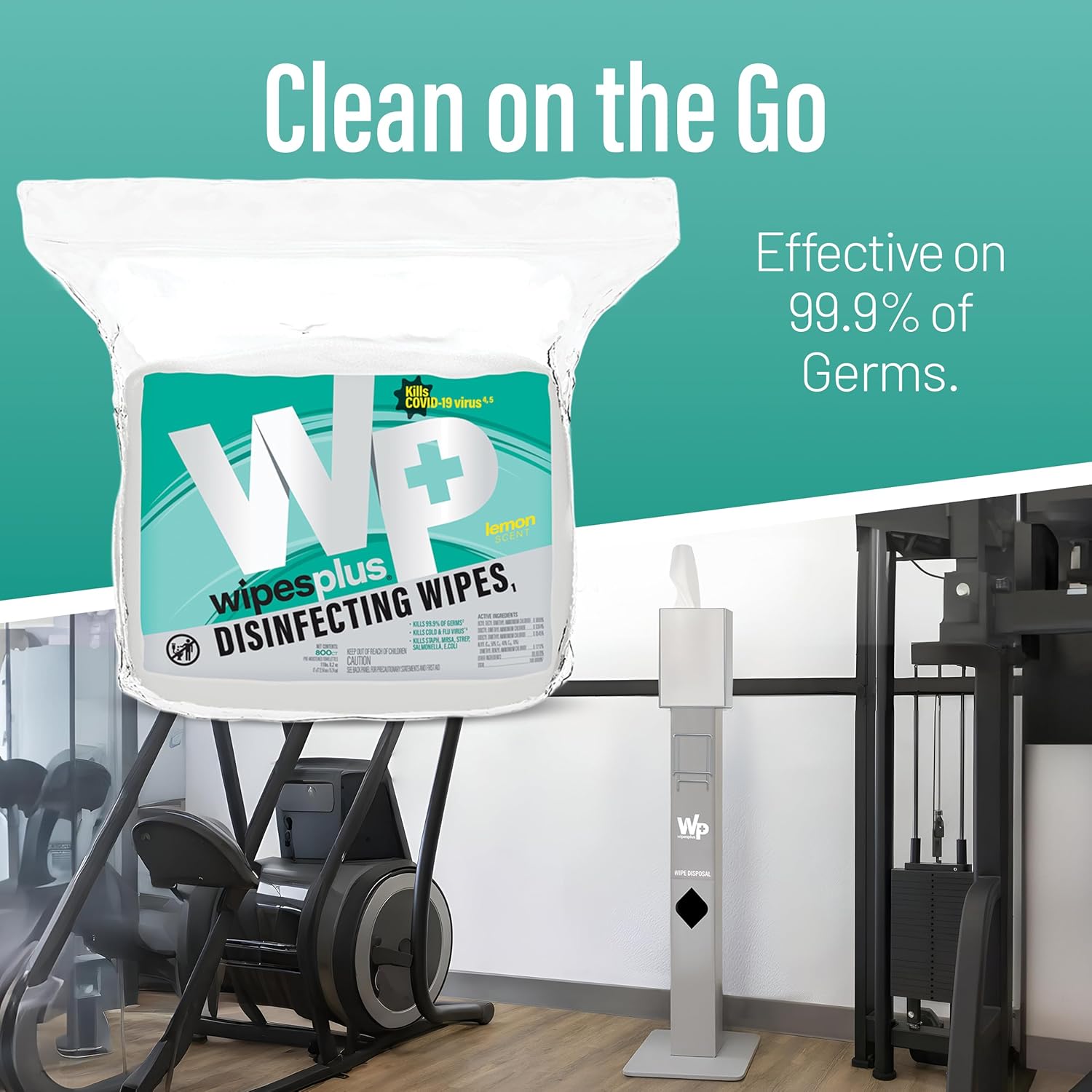 WIPESPLUS Disinfecting Surface Wipes Refill Bag Bleach Free with Lemon Scent for Home and Business, 800 Count