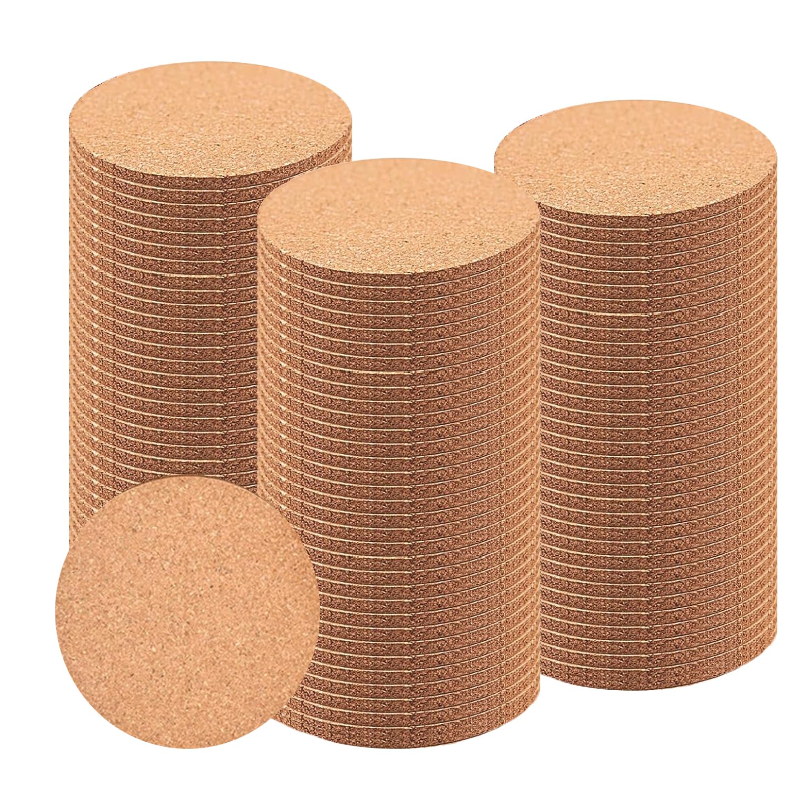 Uanqfegy Cork Coasters - 100PCS Heat Resistant Absorbent Drink Coasters, 3.5 Inch Non Slip Blank Cup Mat for Home Bar DIY