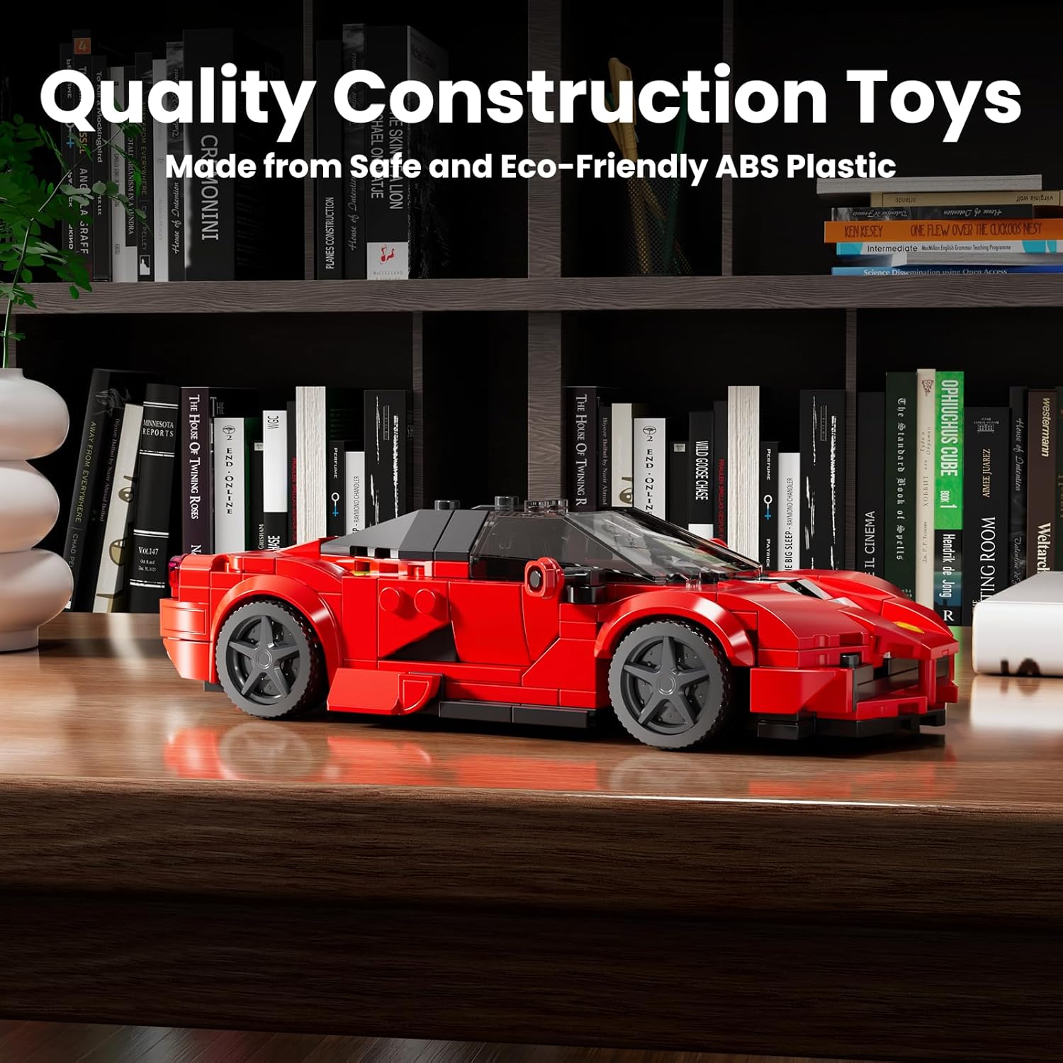 Mould King Car Building Sets, Model Car Set with Display Case, Red Racing for Boys 8+, Collectible Sports Cars Kit Toy Blocks Display for Adults (374 Pieces)