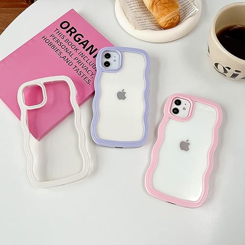 Miniatura 7 de XIZYO Funda para iPhone XR, con marco de onda rizada, bonita funda para teléfono, transparente, ondulada, estética, para mujeres y niñas, delgada,