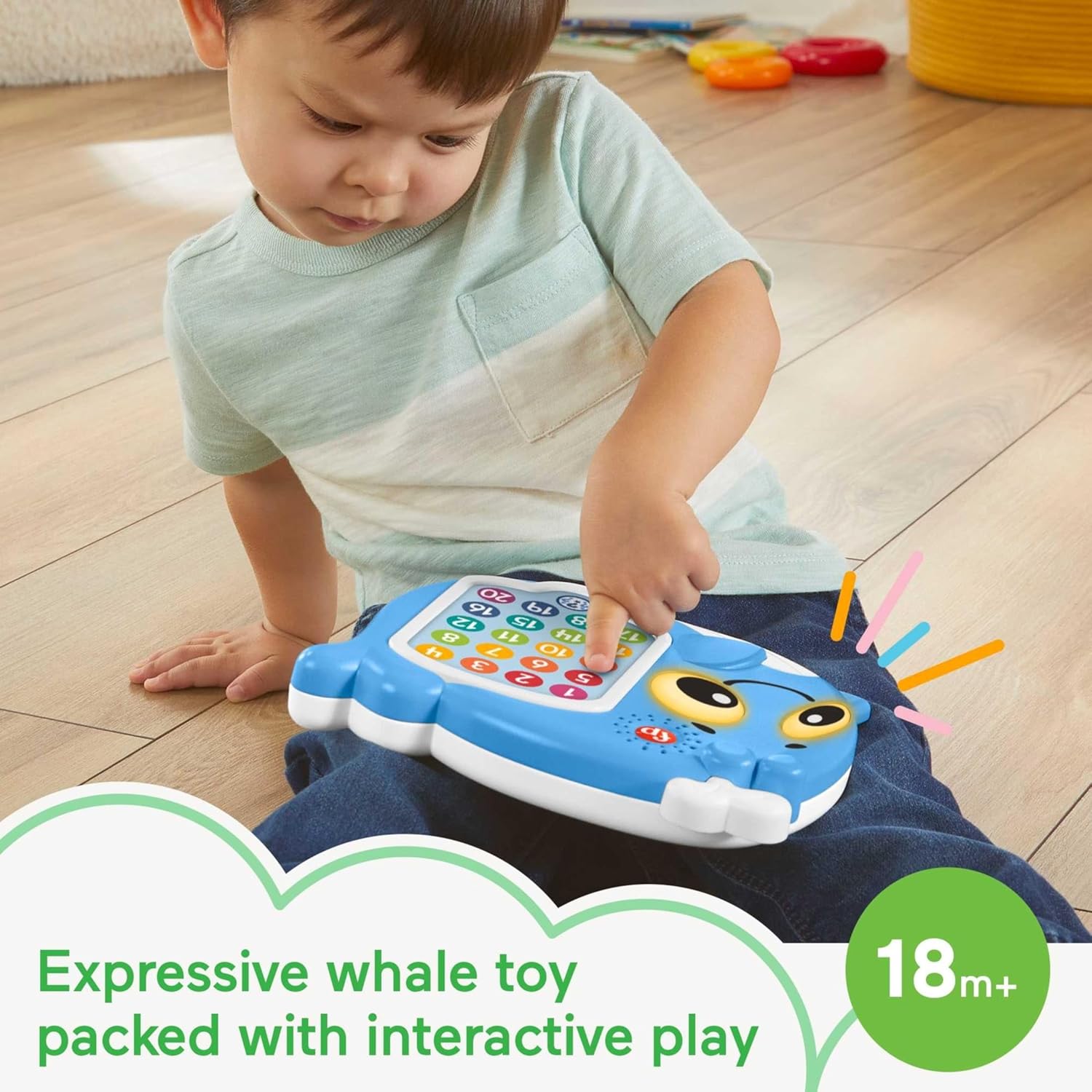 Fisher-Price Toddler Educational Toy Linkimals 1-20 Count & Quiz Whale Activity with Interactive Lights & Music for Ages 18+ Months