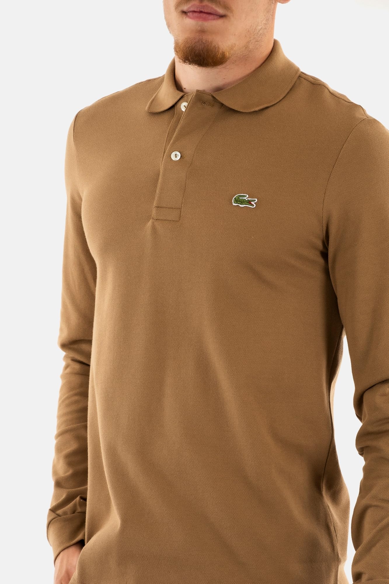 Lacoste Polo da Uomo Originale L.12.12 a Maniche Lunghe, in Cotone, Classica