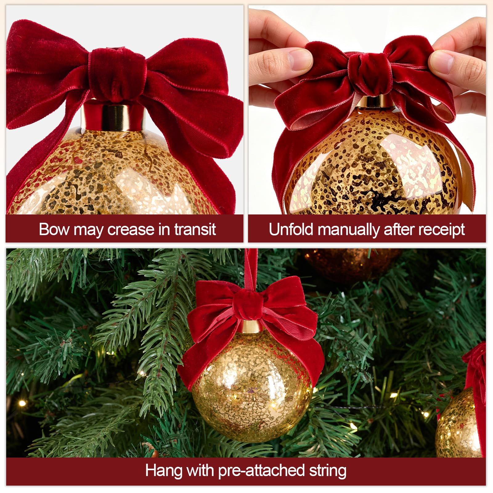 WDS WONDROUS Ornamenti a sfera di Natale, decorazione dell'arco dell'albero