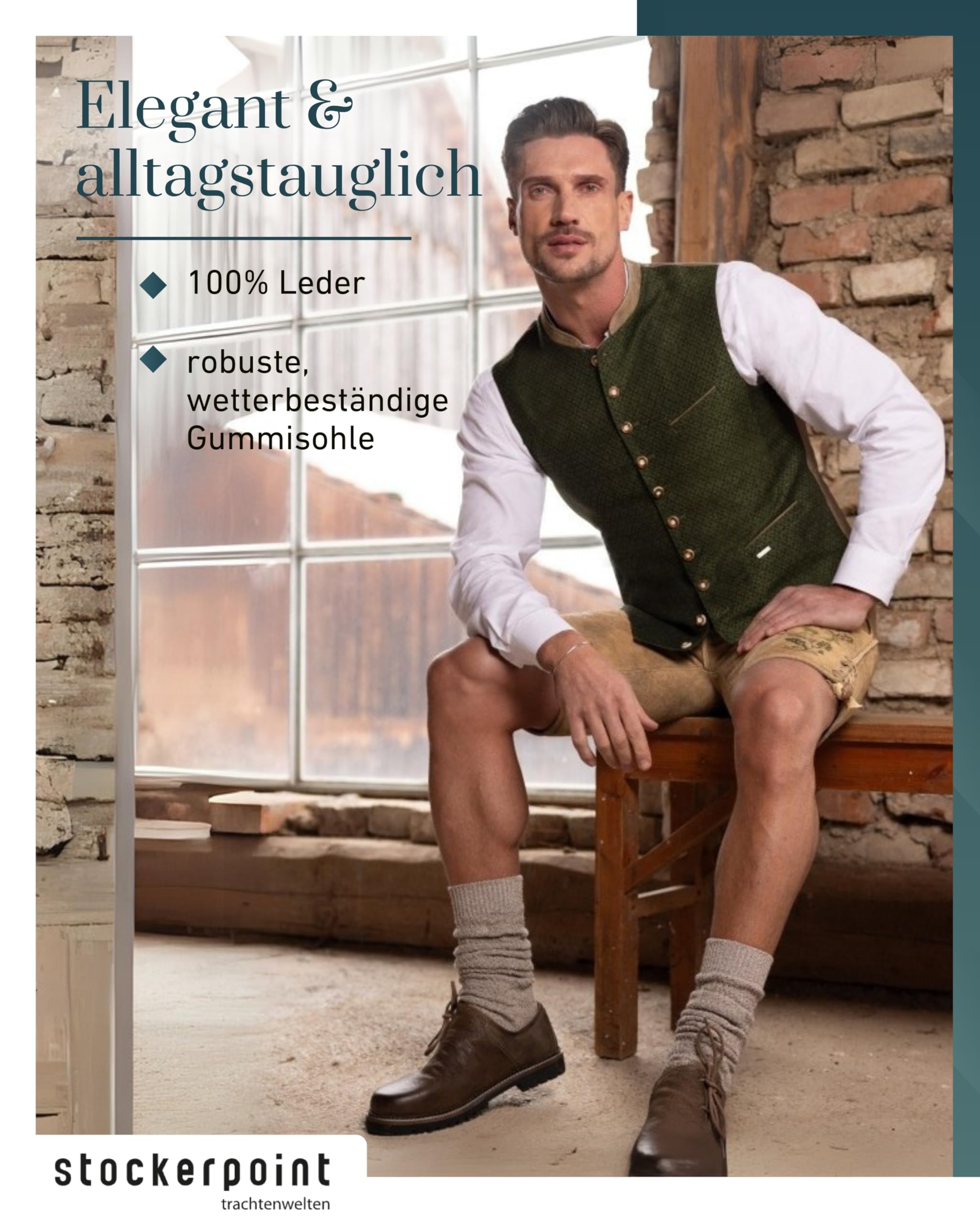 Stockerpoint Herren Haferlschuhe Tailor I Größe 40-47 I Trachtenschuhe aus hochwertigem Leder I Optimale Passform & traditionelles Design I Ideal für Trachten & Festlichkeiten
