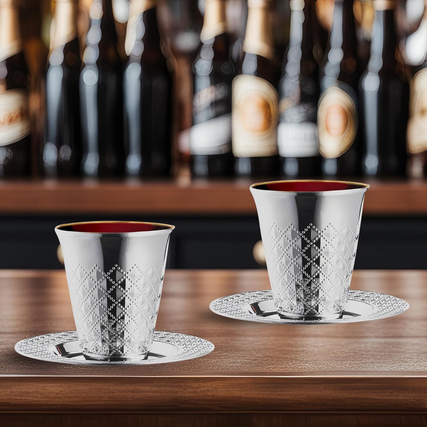 Smarty Had A Party Disposable Plastic Cups, Value Set Drinkware for Wedding and All Occasions (Silver, Value Set (55 Cups + 5 Saucers))