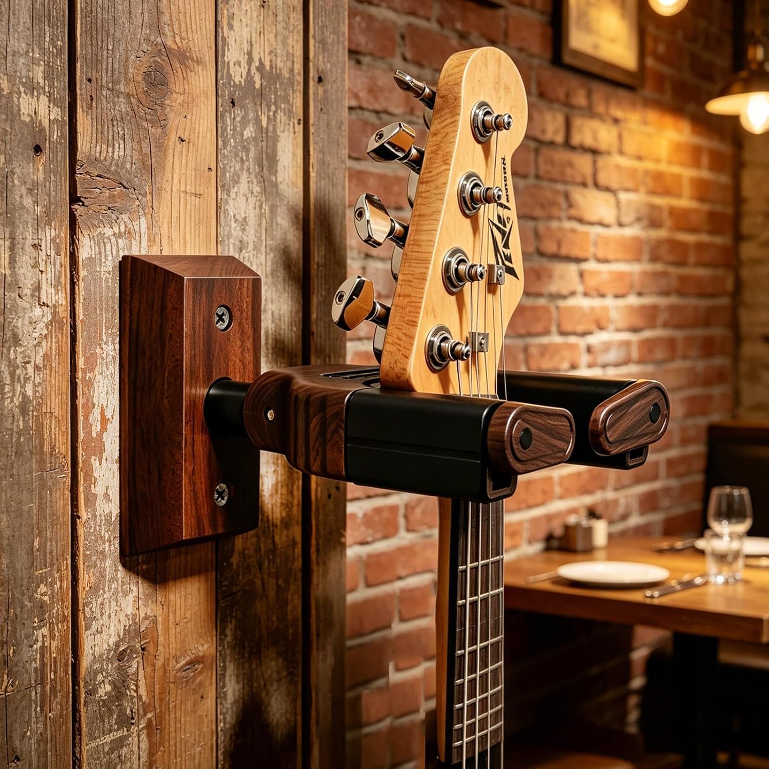 MUSO Guitar Wall Mount, Guitar Hanger Auto Lock, Guitar Wall Hangers, Guitar Holder Hook Guitar Hanger for Acoustic, Electric Guitar, Bass,Classical