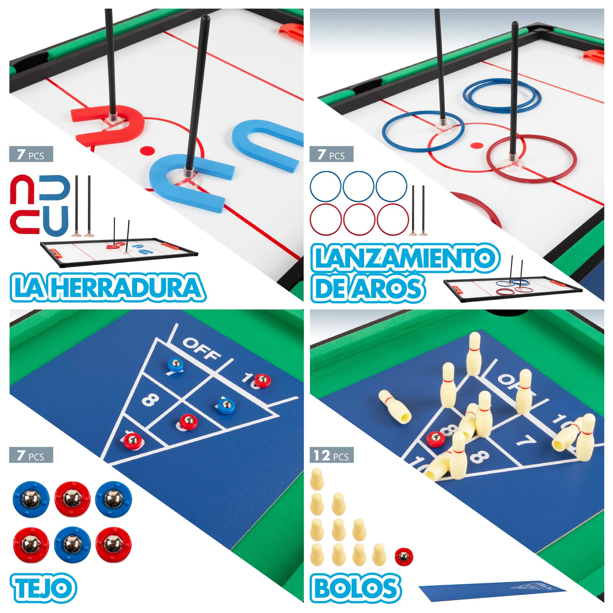 COLORBABY - Table multijeux, Baby-foot en bois, Table de billard convertible, 12 jeux, Jouets pour adultes et enfants à partir de 6 ans - 104 x 57.5 x 69 cm