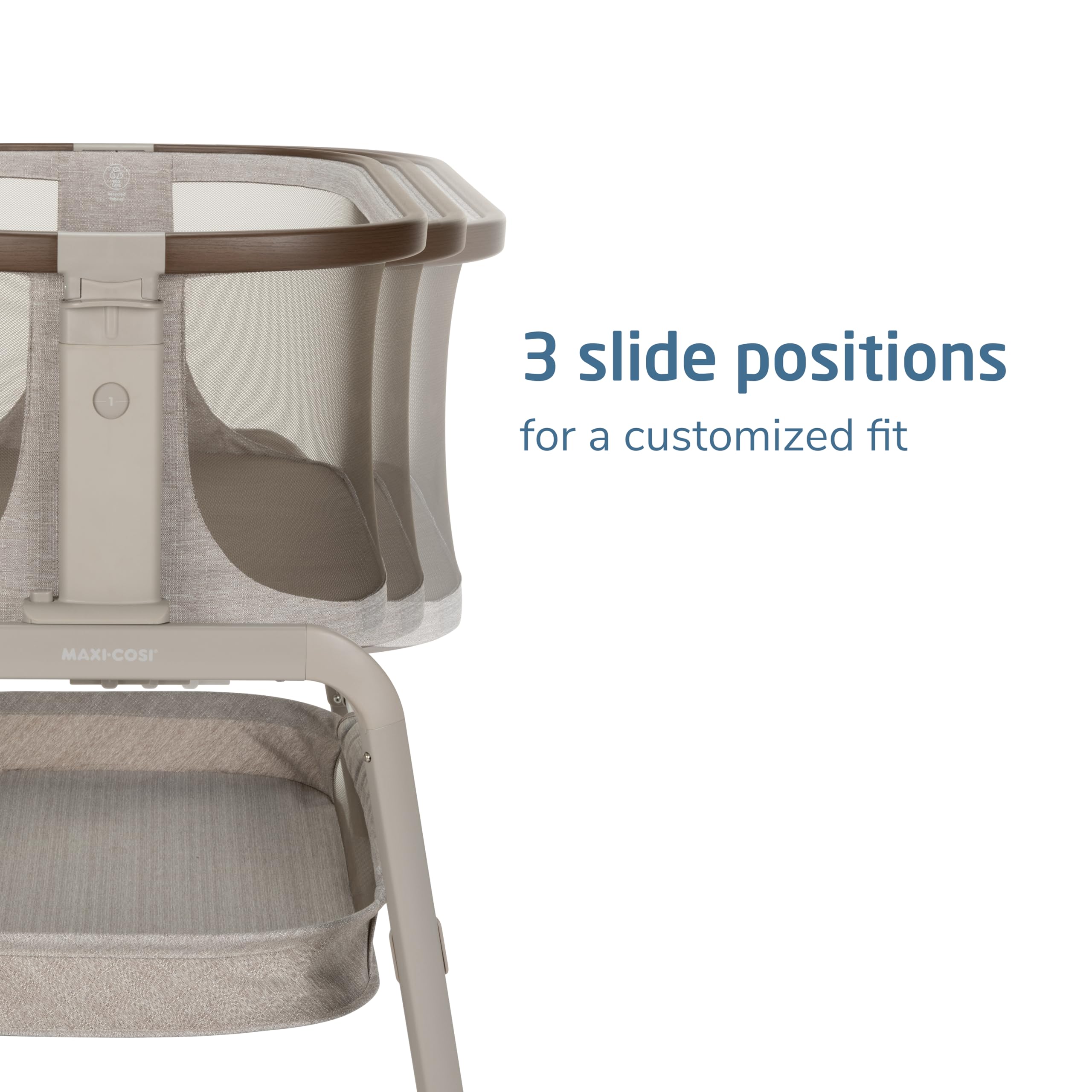 Maxi-Cosi Iora Baby Bassinets Bedside Sleeper, Portable Bassinet, Infant Bedside Sleeper Crib, Height Adjustable, Breathable Mesh, Large Storage Basket, Truffle : Baby