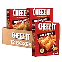 Vista 1 de Cheez-It Galletas de queso, galletas horneadas, aperitivos de oficina y niños, calientes y picantes, caja de 5.25 libras (12 cajas)