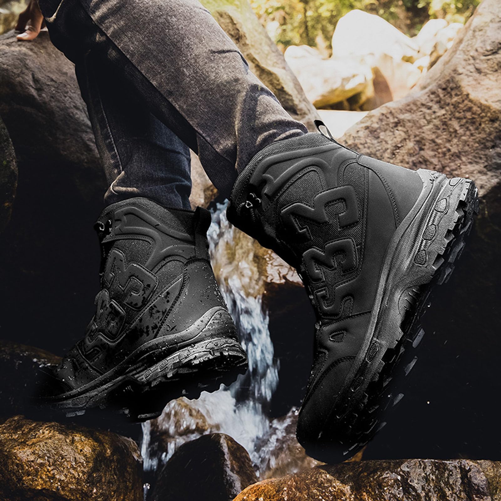 Botines de los hombres militares tácticos botas de combate transpirable desierto botas