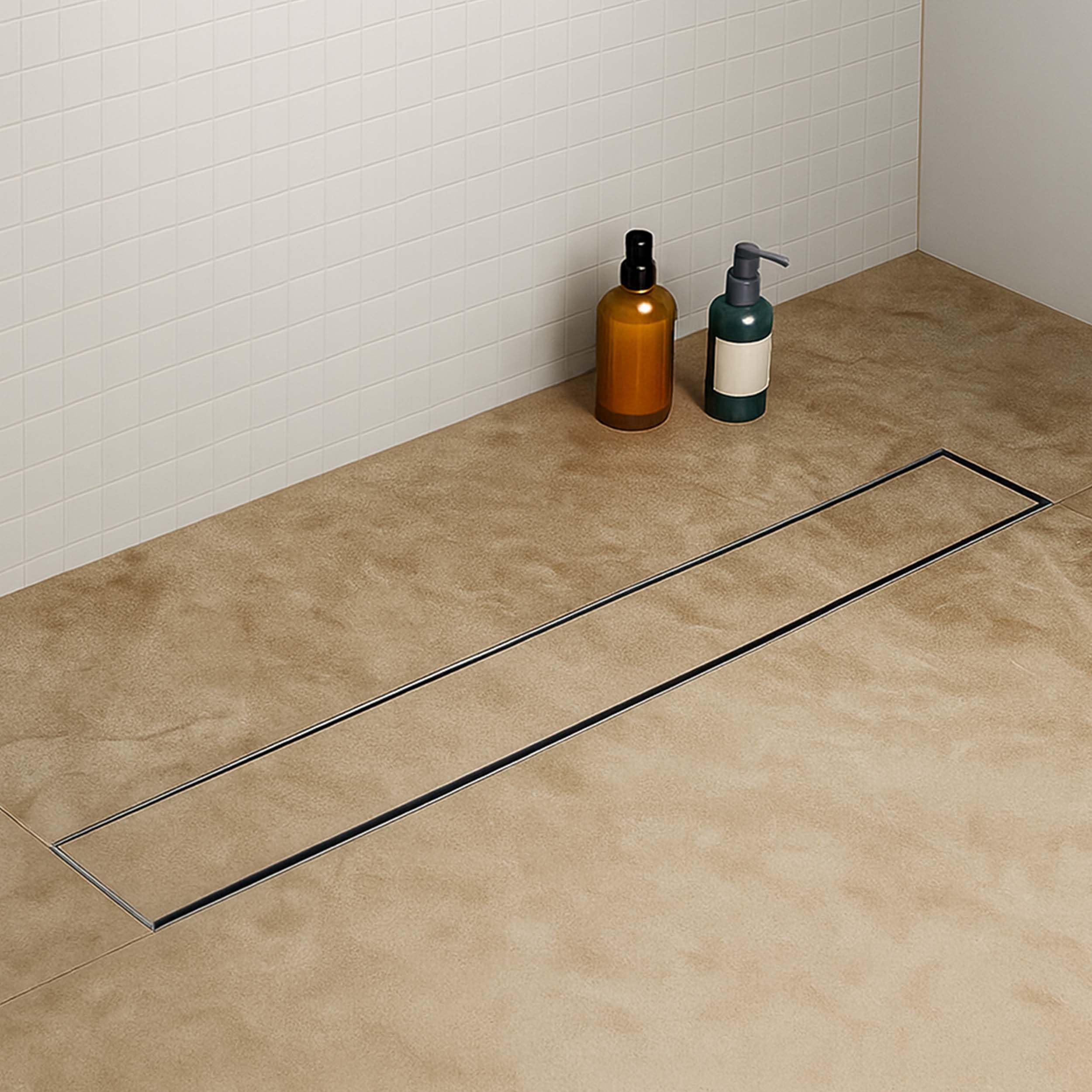 LIPKA Rectangular Tile Insert Shower Drain Channel | 18 x 3 Inches | Waste Water Floor Drain for 13mm Tile | 304 Stainless Steel | Invisible Shower Drainer Channel | Anti Cockroach Trap and Side Hole — Amazon image 14