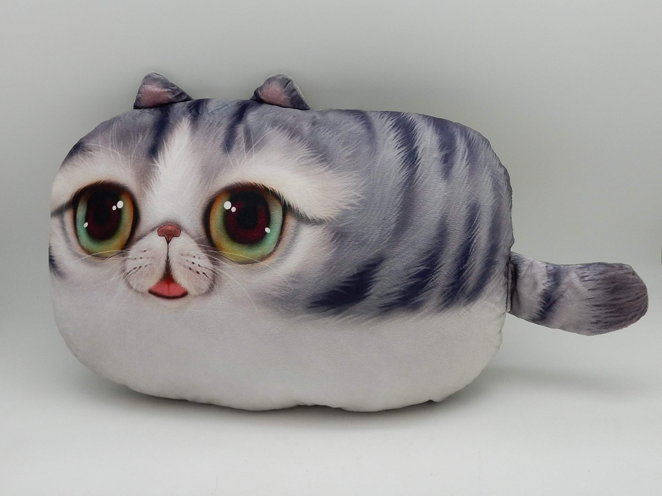 Green Pastures Wholesale22" Grey Cat Polyester Fabric Pillows, Multi