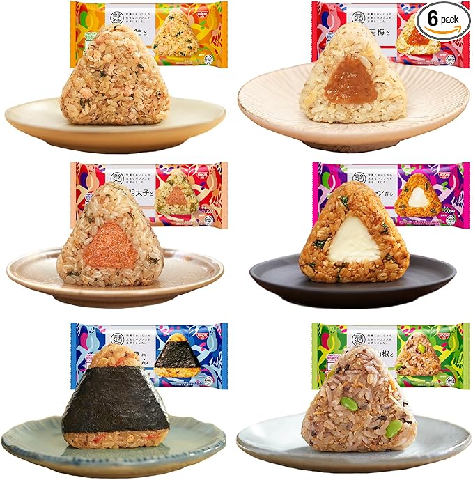 冷凍 完全メシ DELI 日清食品 おにぎり 冷凍おにぎり 6種お試しセット ほぐし鮭と大葉 紀州産梅と蒸し鶏 ツナマヨ味 五目ごはん ピリ辛明太子と高菜 ちりめん山椒と枝豆 コチュジャン香るビビンバ風 各1袋(3個入)× 6種