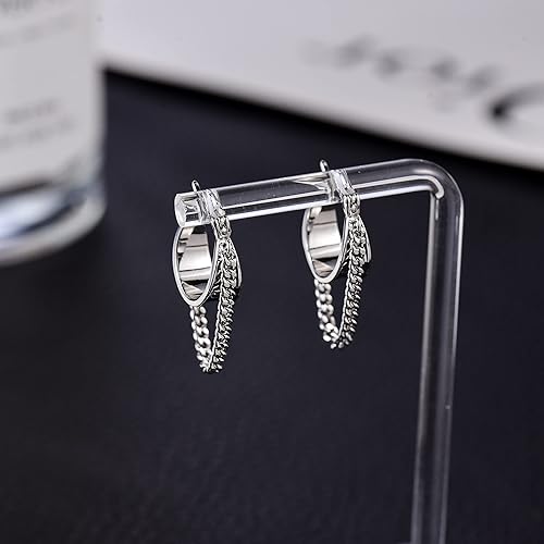 Vista 6 de Ritach Pendientes de Cadena Dorada para Mujer, Elegantes y Tendenziosos, de Plata de Ley 925 con Poste, Chapados en Oro de 14k, Pendientes de Aro