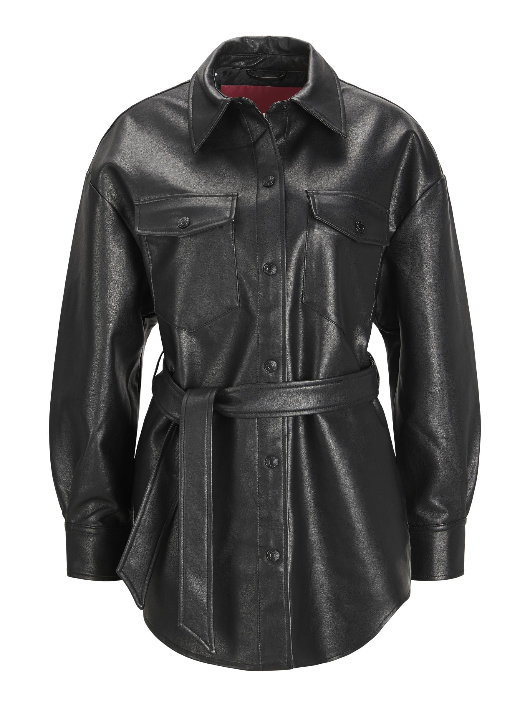 JJXX Damen Jxluna Overshirt – Faux Leather Jacke In Grün (Größe XS)