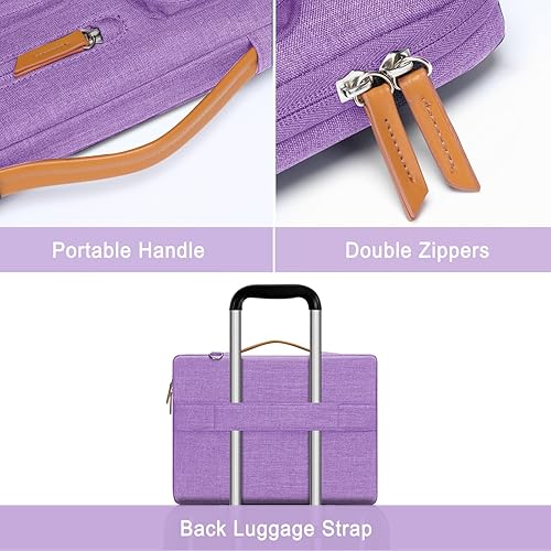 Vista 121 de MOSISO - Bolso de hombro protector 360 para laptop, bolsa para computadora de 15-15.6 pulgadas, bolsa tipo mensajero con apertura lateral, 4 Azul