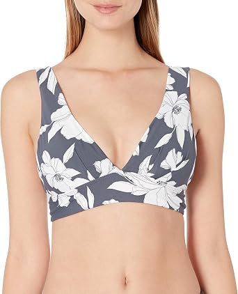 Seafolly Womens V Neck Crop Top Bikini Top Swimsuit
