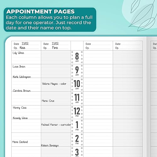 Miniatura 9 de GoGirl Libro de citas de salón - Libro de reservas para salones de belleza, spas, estilistas, esteticistas - Planificador de reservas aplicado, 7x10