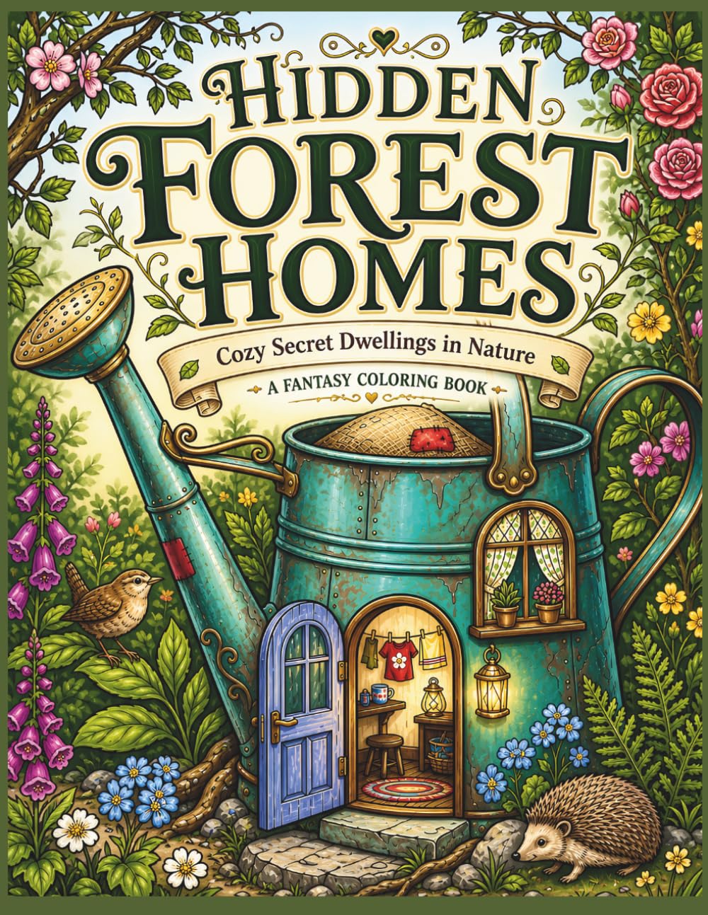 Hidden Forest Homes: A Whimsical Coloring Adventure of Cozy Miniature Homes Hidden in Nature