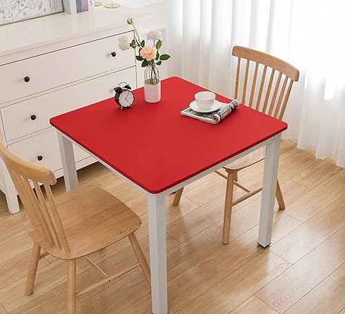 Wolkemer Mantel cuadrado ajustable de elastano elástico negro para mesa de cóctel, borde elástico, para comedor, boda, fiesta, picnic, 34 x 34