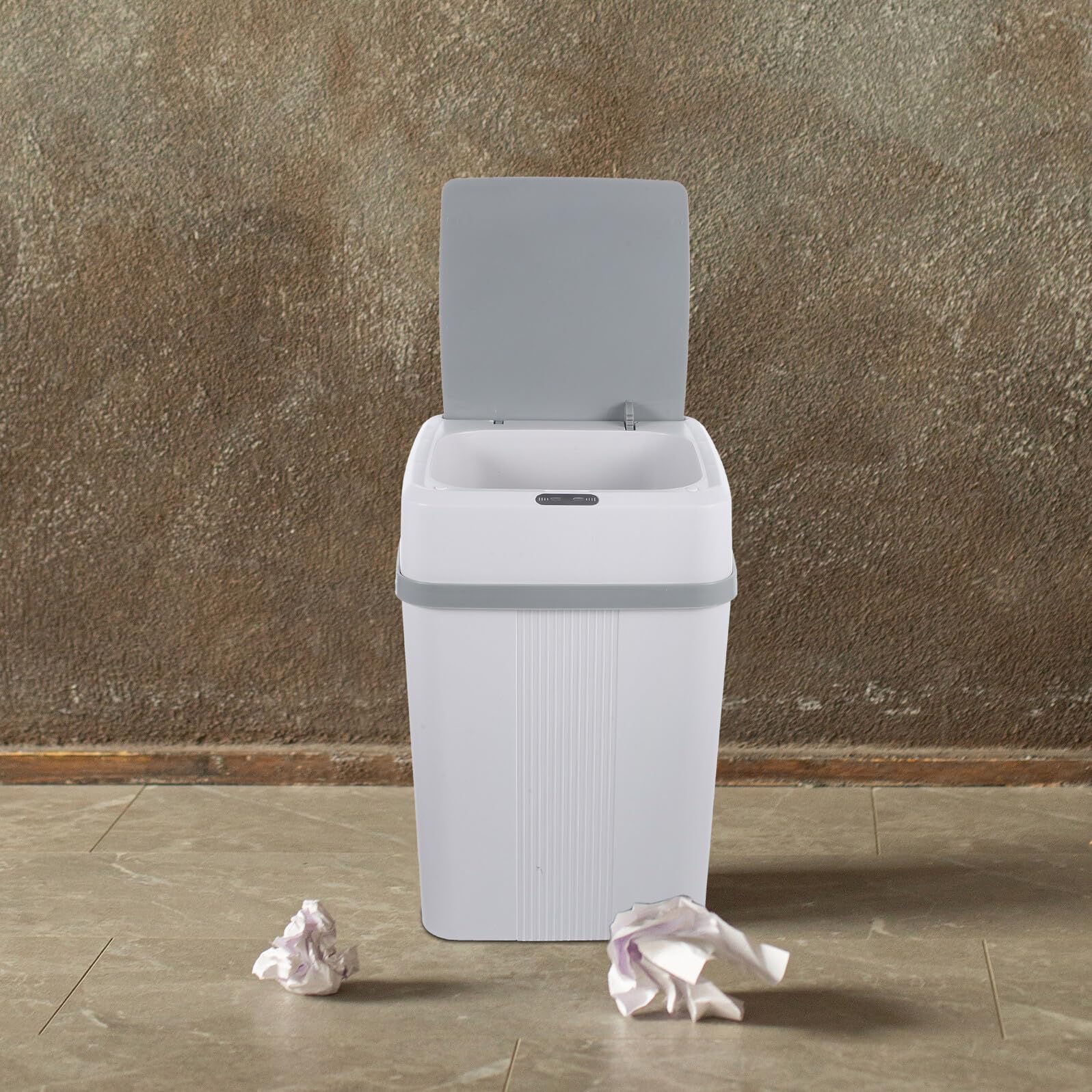 BESPORTBLE Papelera Inteligente con Sensor de Movimiento Cubo de Basura Automático de Plástico con Tapa Capacidad Diseño Moderno para Cocina Baño y Hogar