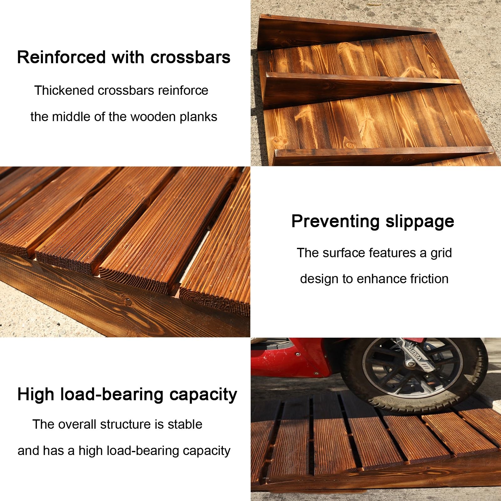 Sgabello in legno resistente, piattaforma robusta con barra trasversale rinforzata, ideale per giardino, matrimoni e hotel, facile da installare, design durevole