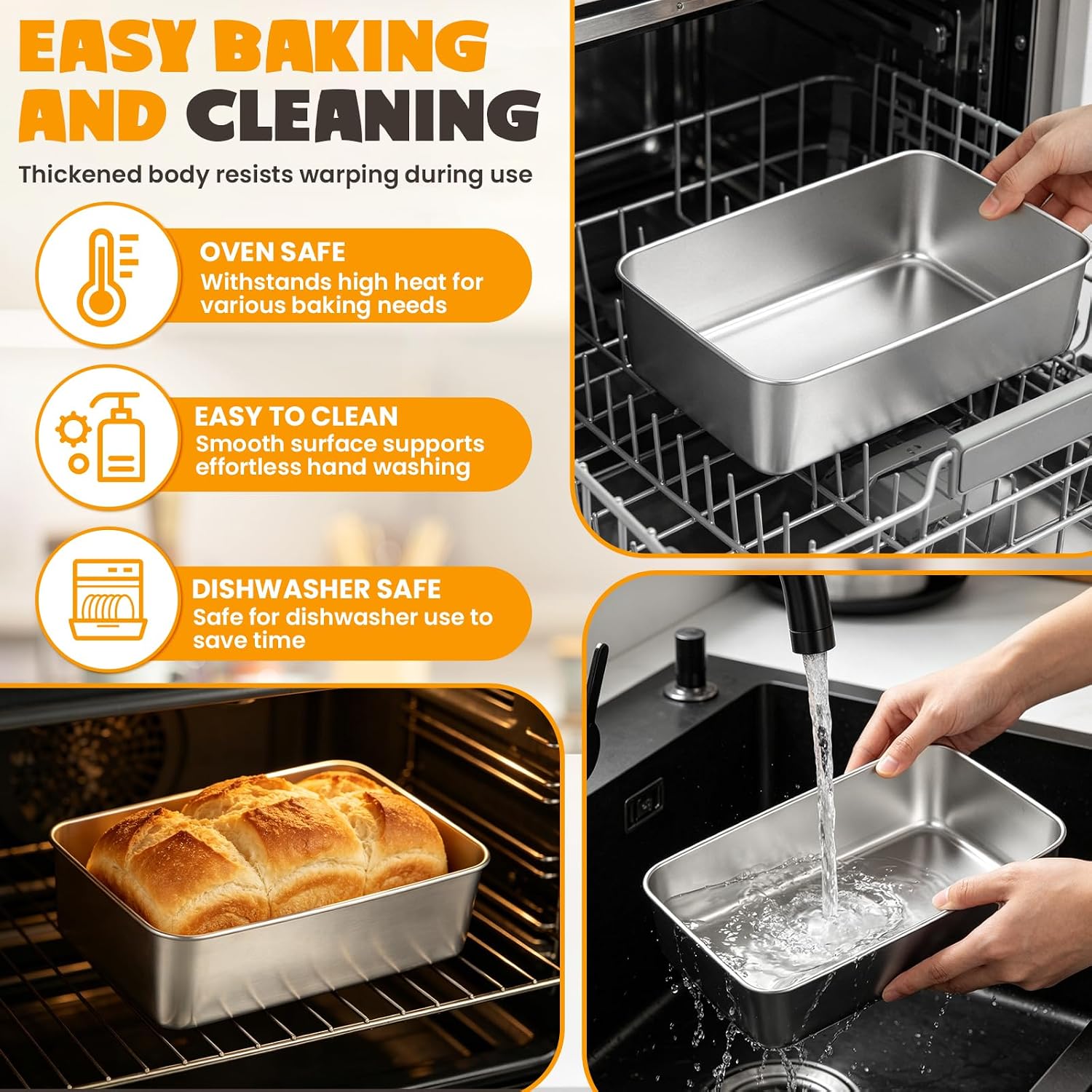 12 Pack Loaf Pans for Baking Bread,9×5In Stainless Steel Loaf Pan | Bread Loaf Tins for Homemade Bread Brownies, Meatloaf, Lasagna Cake, Sturdy, Oven, Dishwasher Safe, Silver