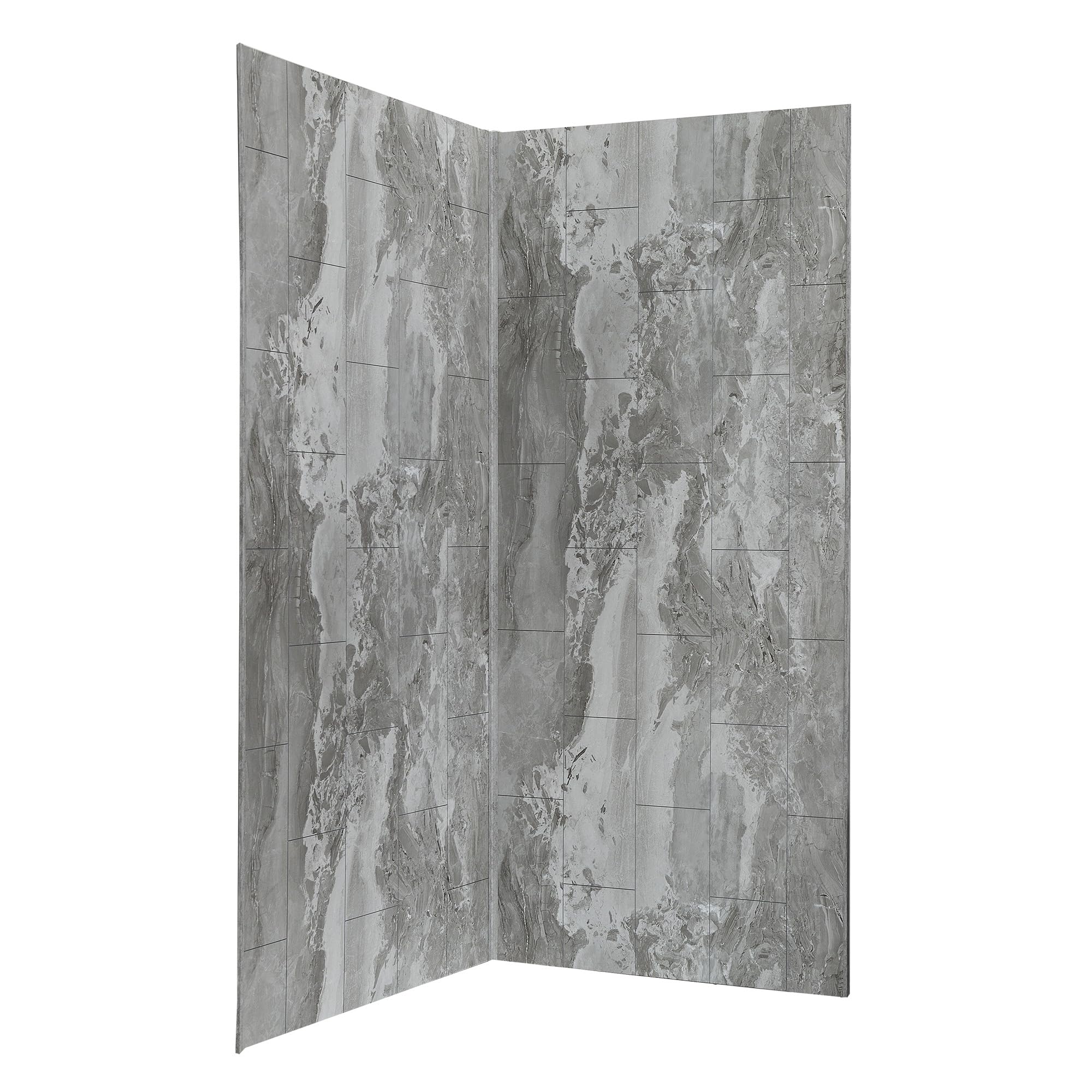 Palisade 78in x 36in x 36in Waterproof Vinyl Corner Shower Surround Kit with Accessories in Urban Slope