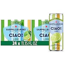 Sanpellegrino CIAO Lime Sparkling Water, Low-Calorie Italian Sparkling Water with Real Fruit Juices, 0g Added Sugar, 24-Pack