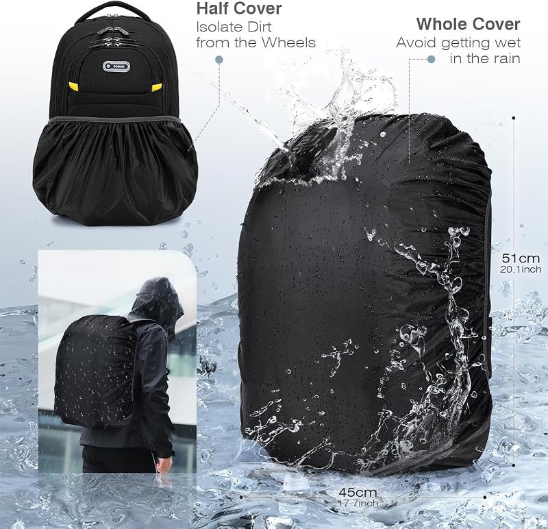 SPAHER Lopásbiztos Gurulós Hátizsák 45x36x20 cm easyJet Kézipoggyász Méretű 14 Colos Laptop Táska Vízálló Kerekekkel Utazáshoz Férfiaknak Nő