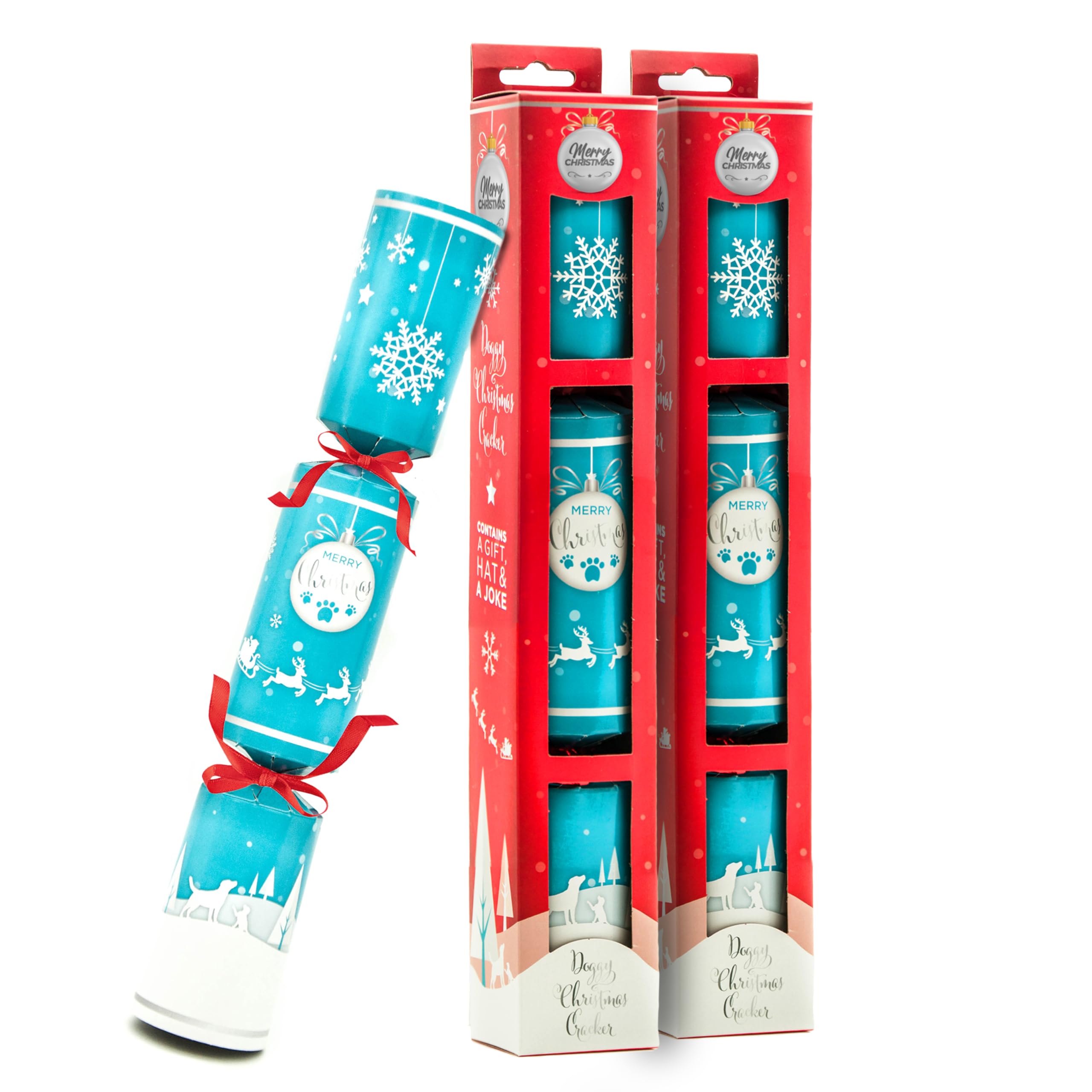 Petopedia Christmas Cracker for Dogs, 3-in-1 Dog Gifts: ROPE TOY, HAT & JOKE