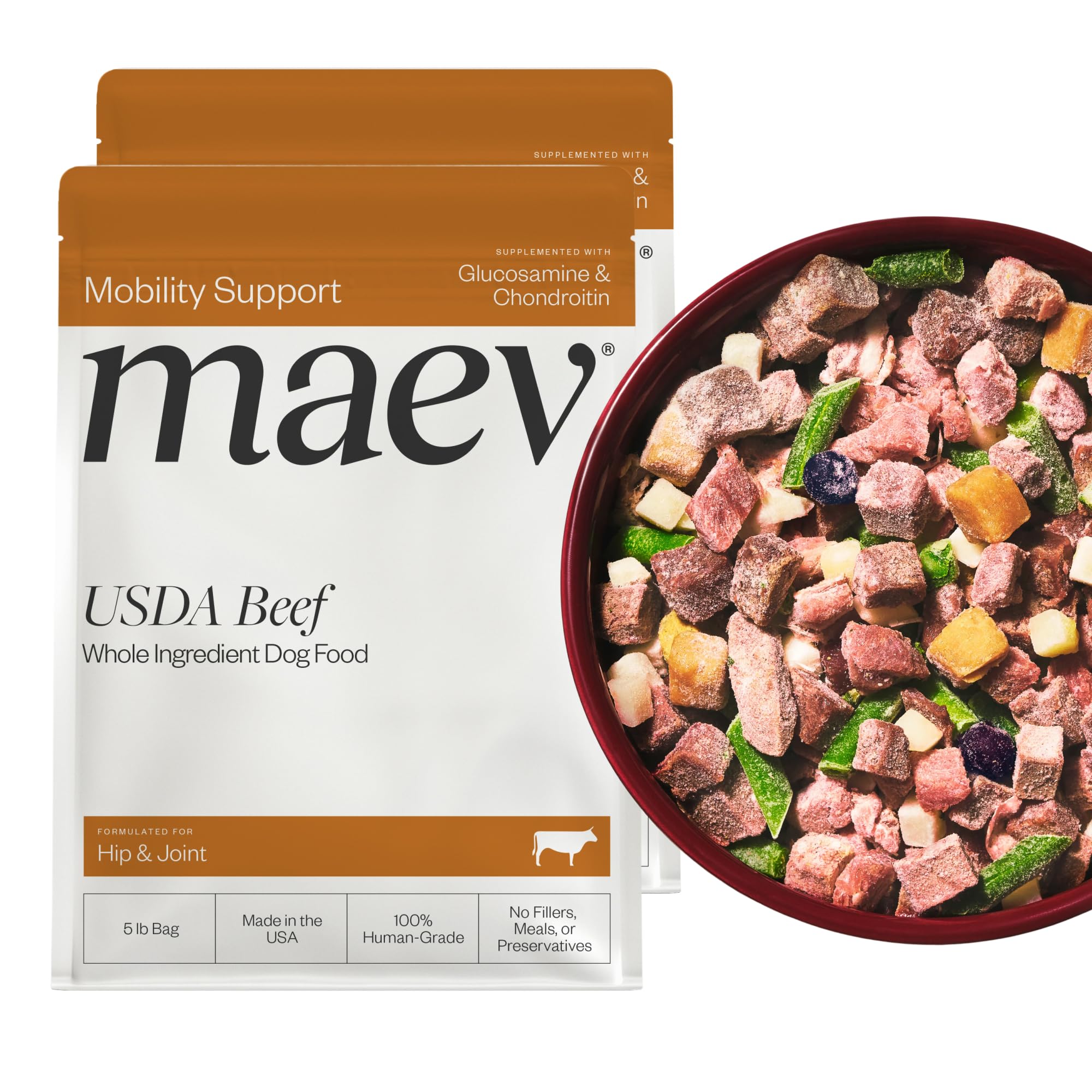 Maev Human-Grade Frozen Fresh Beef Dog Food, Hip & Joint, 10 lb