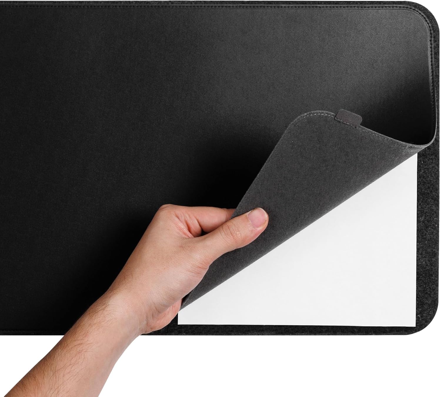 Orbitkey Premium Leather Desk Mat Slim | Multi-Purpose & Waterproof Table Protector Accessory for Work Home Gaming Office Keyboard Mat Organizer | 31.4" L x 12.2" W x 0.19" H, Anti-Slip, Black Finish