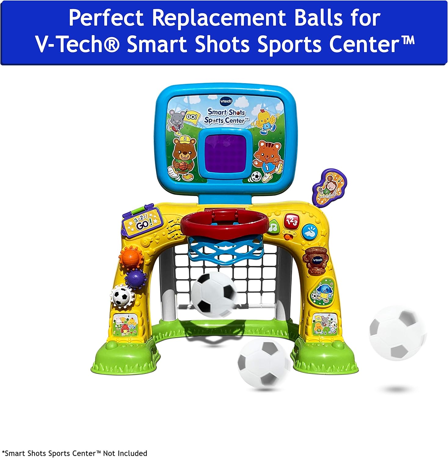 Toddler & Little Kids Mini Soft Soccer Ball – for VTech Smart Shots Sports Center - 2 Pack | Small, Toddler Soccer Ball for Baby Soccer Goal Sets & Toddler Soccer Goal Sets (2 Pack) : Sports & Outdoors