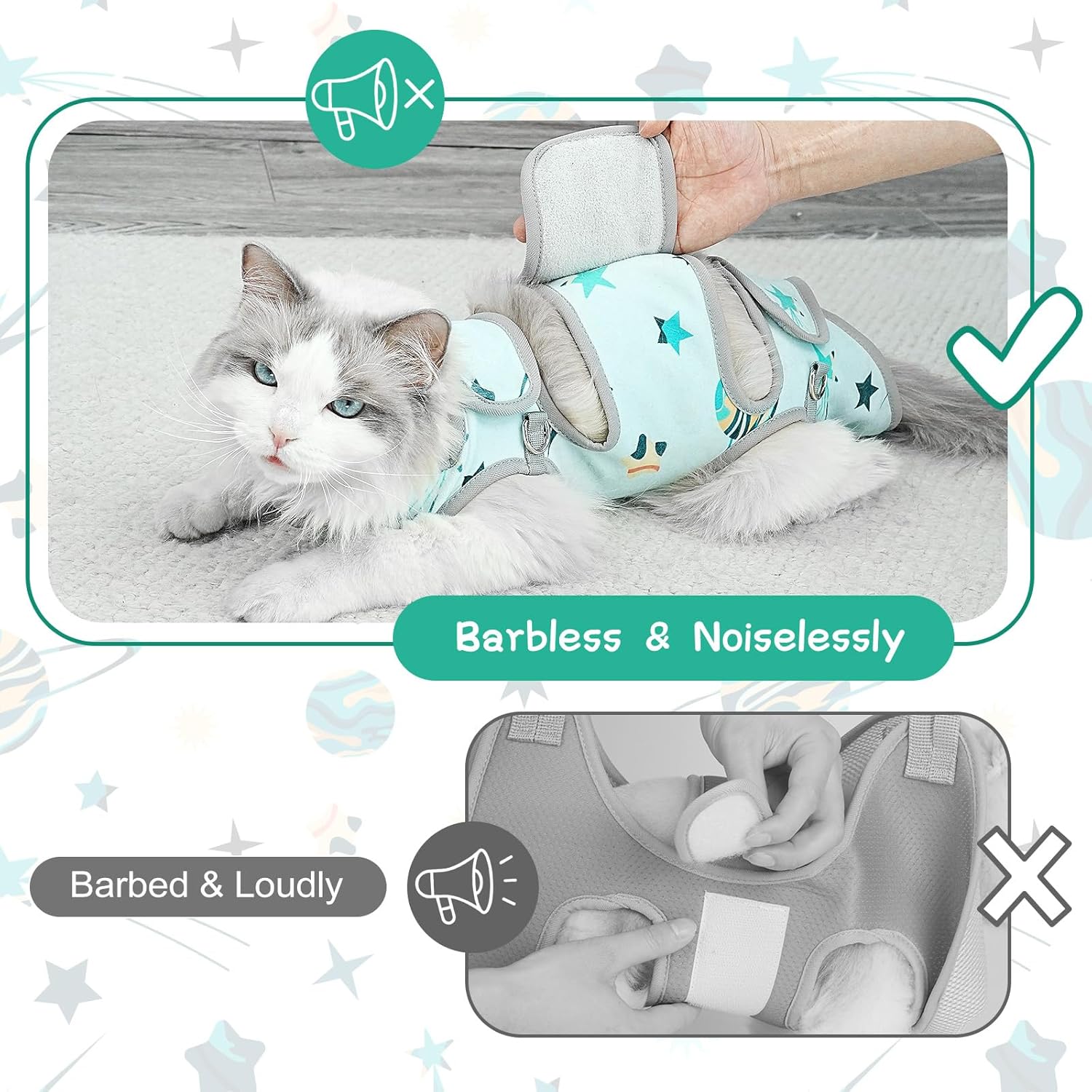 Cat Grooming Hammock, Self-Adherent Wrap for Cutting Nails, Anti-Escape Calming Grooming Bag for Medicine, Nail Clipping, Teeth Brushing, Ear Cleaning