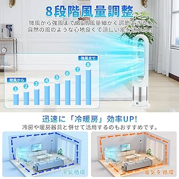 Amazon | Gujunf 扇風機 羽根なし タワーファン【2025猛暑対策