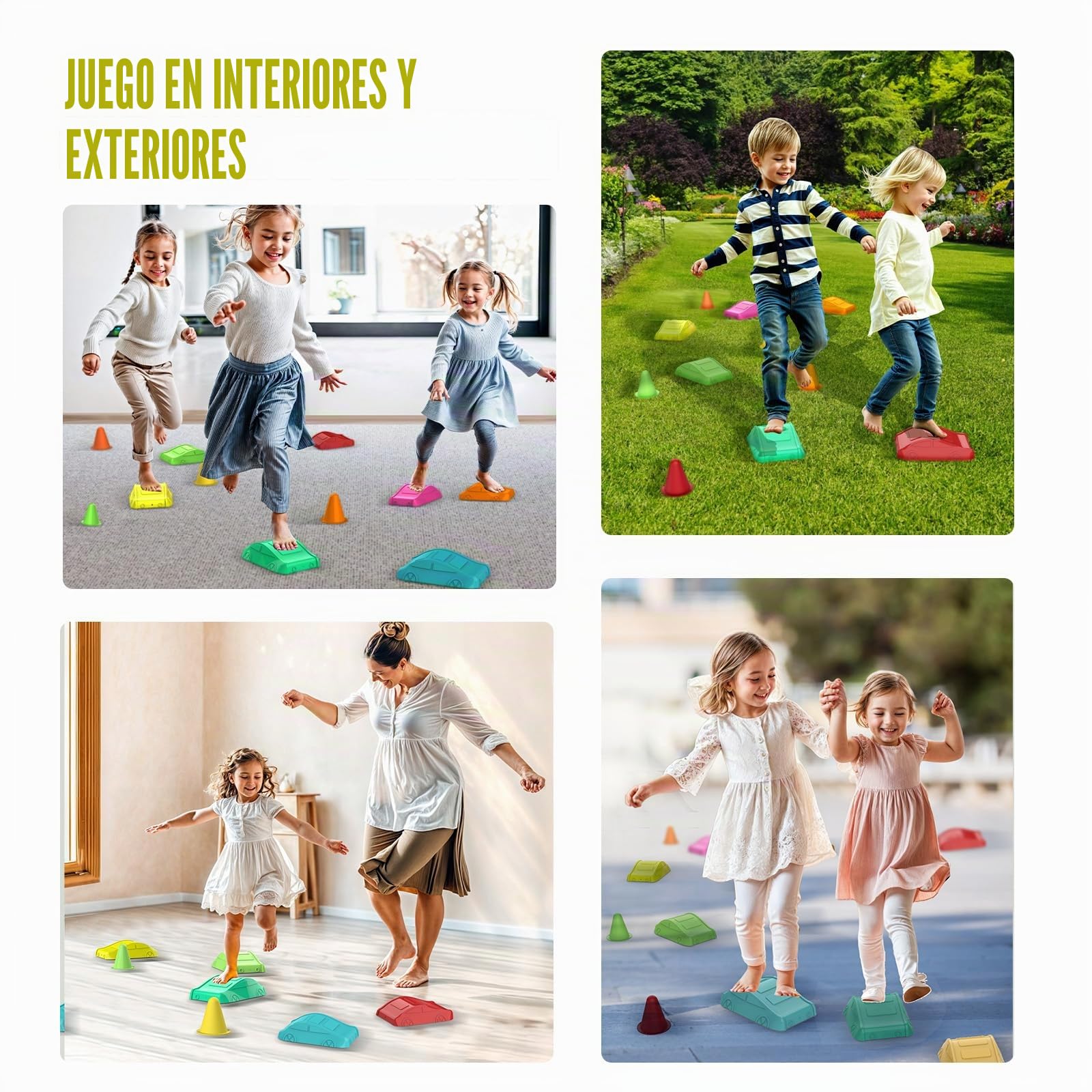 Tigerhu Piedras de equilibrio Step Stones Kids hasta 120 kg, juguetes de jardín al aire libre para niños a partir de 3 años