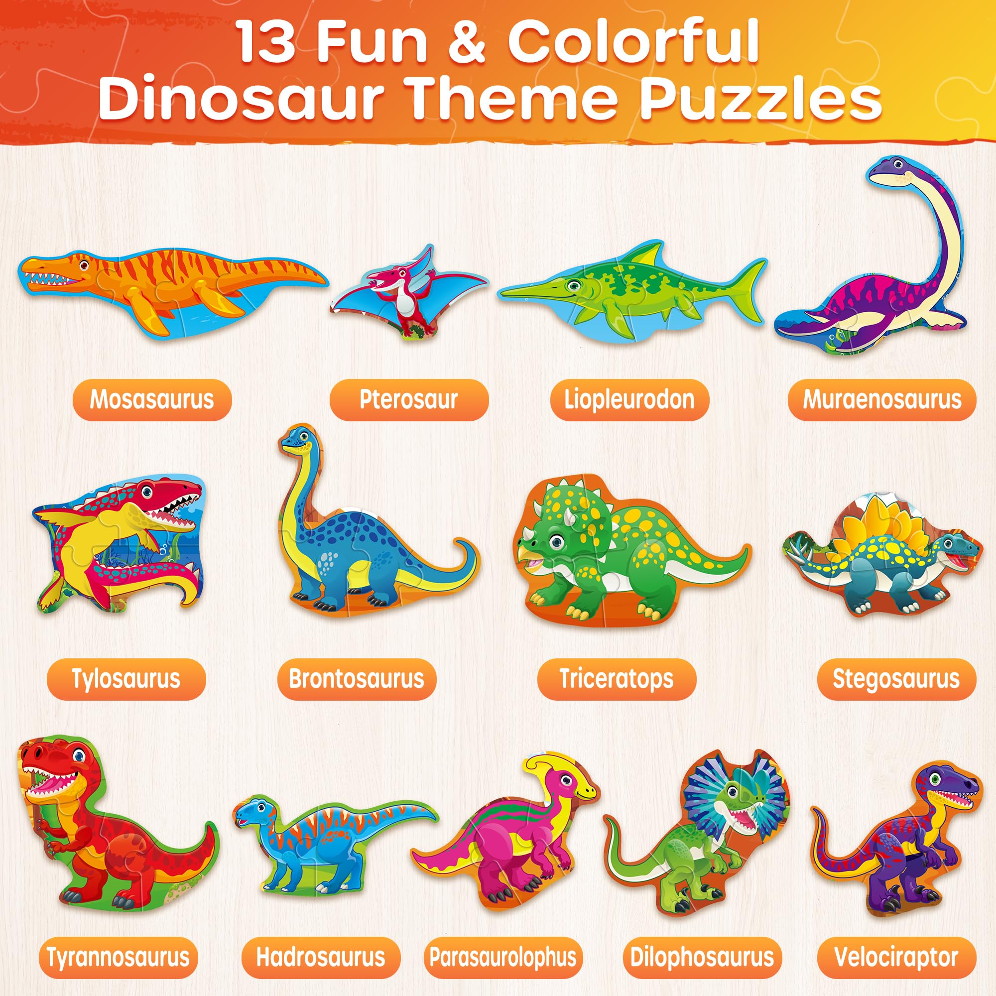Dinosaur Puzzles for Kids - Magnetic Travel Toys -4 Dinosaur Puzzles for Kids - Magnetic Travel Toys -4