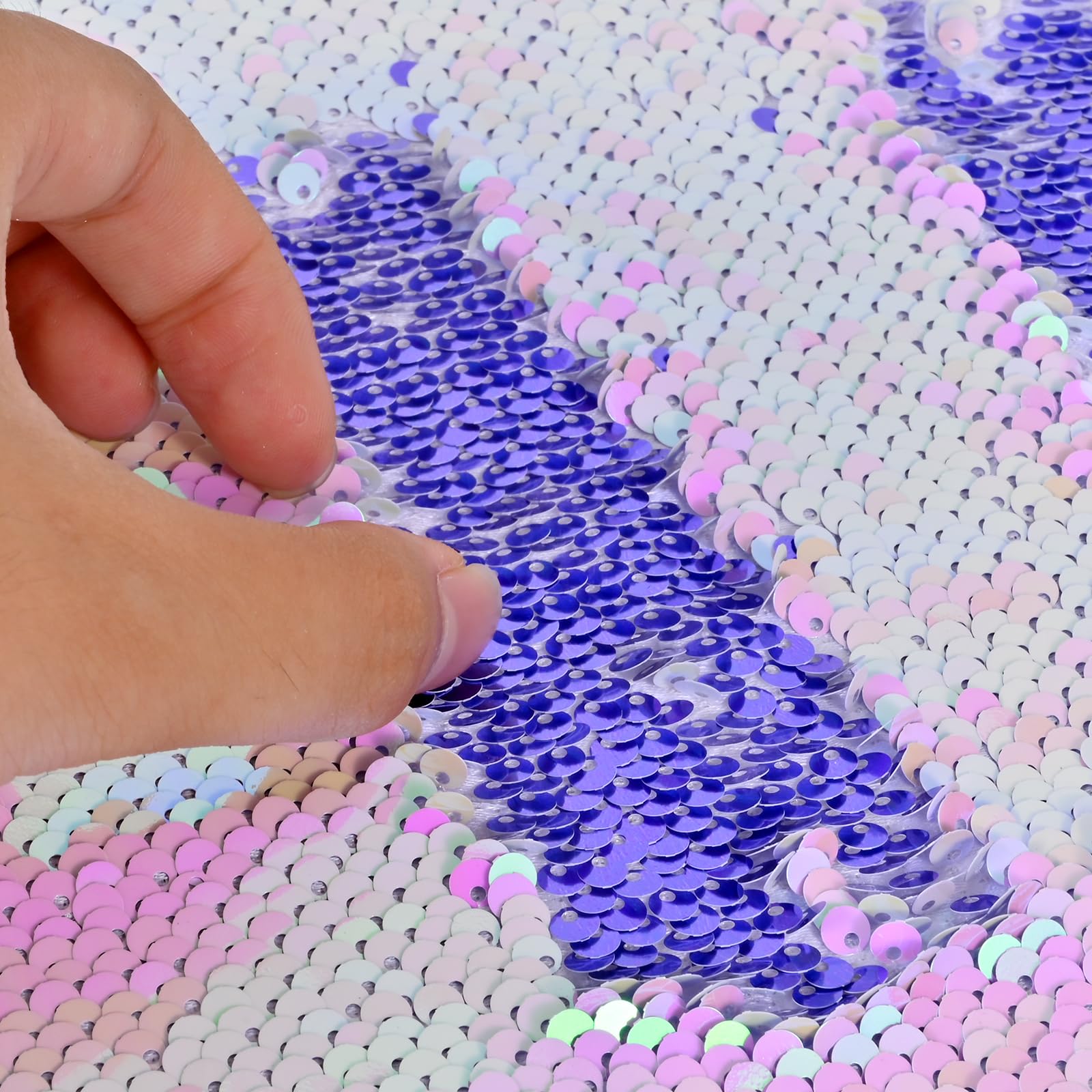 Memogizz 12pcs A4 Size One-Side Reversible Glitter Sequin Fabric, Colourful Sensory Items Stimulation Craft for Kids, Hobby Craft Fabric Sheets (A4 Size Pink) - Image 8