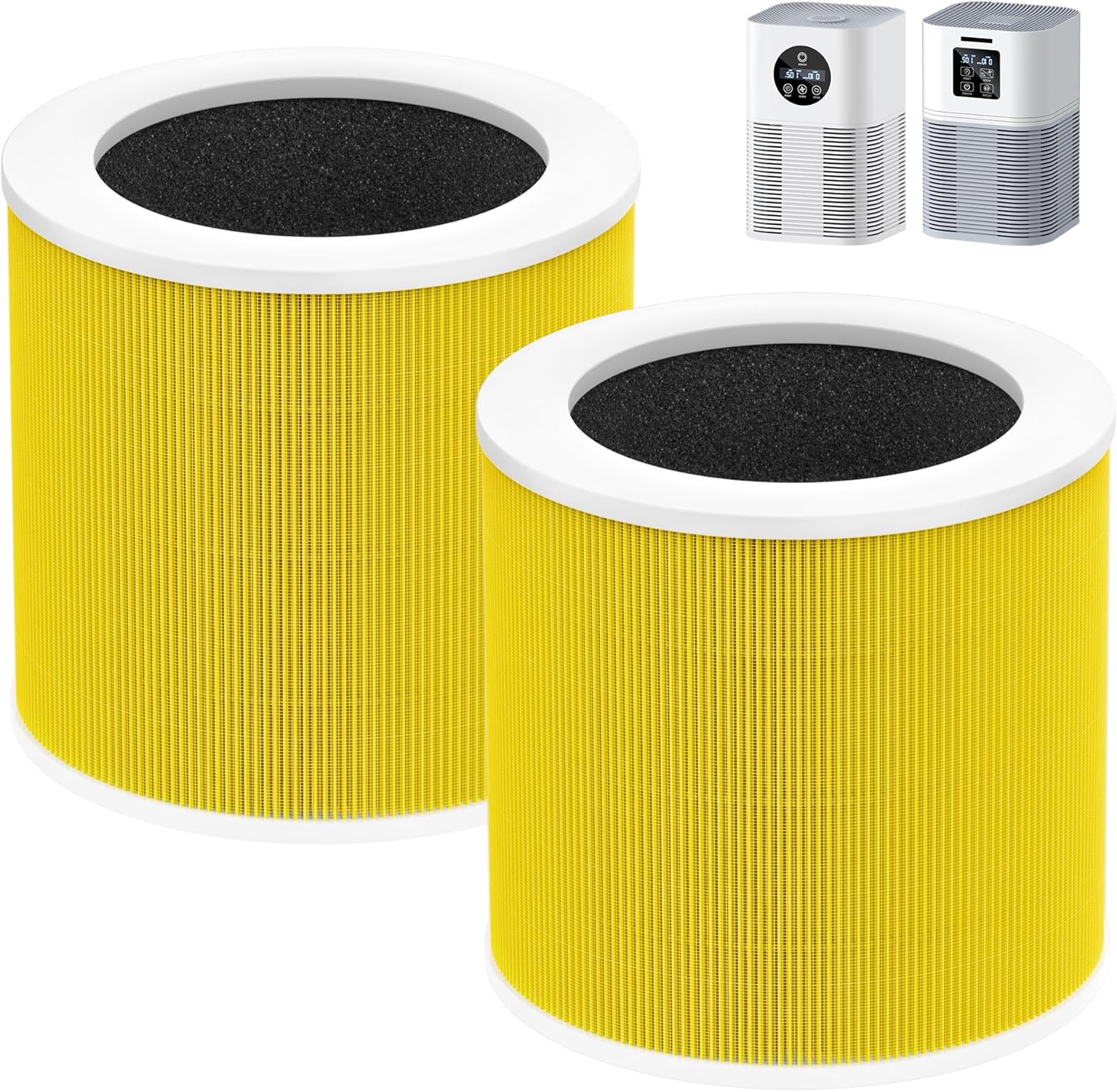 A1 Replacement Filter Compatible with VEWIOR Air Purifier A1, HQSC-50, HQKJ-80, AMEIFU AP01W, KOIOS HQKJ-50, Tailulu PUR0003/HQZZ-60, 3-in-1 H13 True HEPA Air Cleaner Filter for Pet Hair Smell 2 Pack