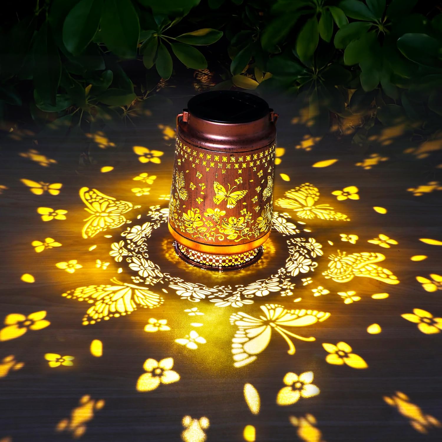 Butterfly Solar Lights Outdoor Waterproof Metal Lantern + Mini Fridge Locks for Kids No Drill Cabinet Lock