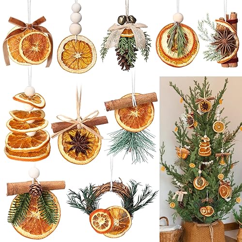 Amyhill 10 Pcs Christmas Dried Orange Slice Ornaments Handmade Rustic
