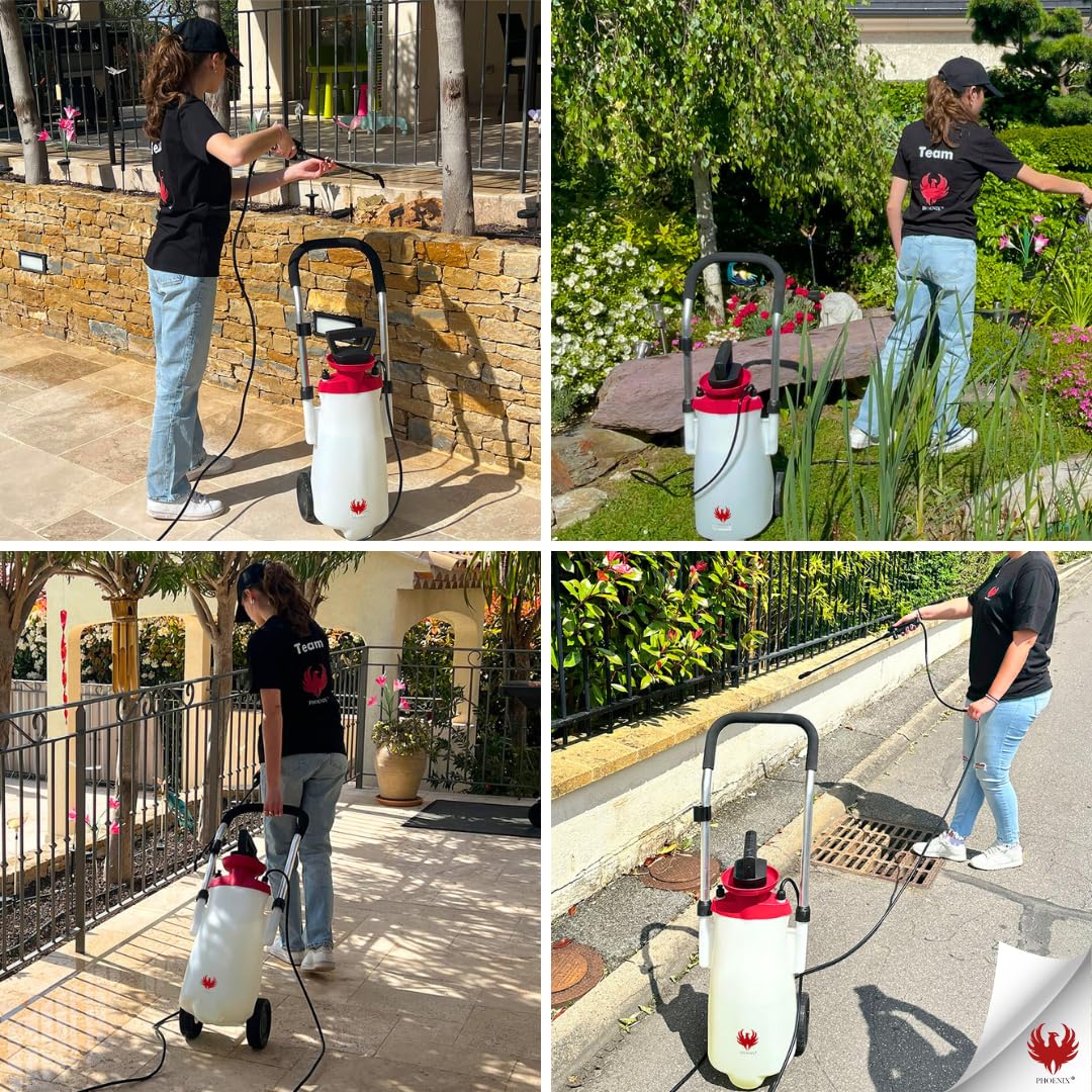 Phoenix - Roller Sprayer - Elektryczny i Wolnostojący opryskiwacz - 12 litrów - Wyposażony w głowicę elektro-pneumatyczną