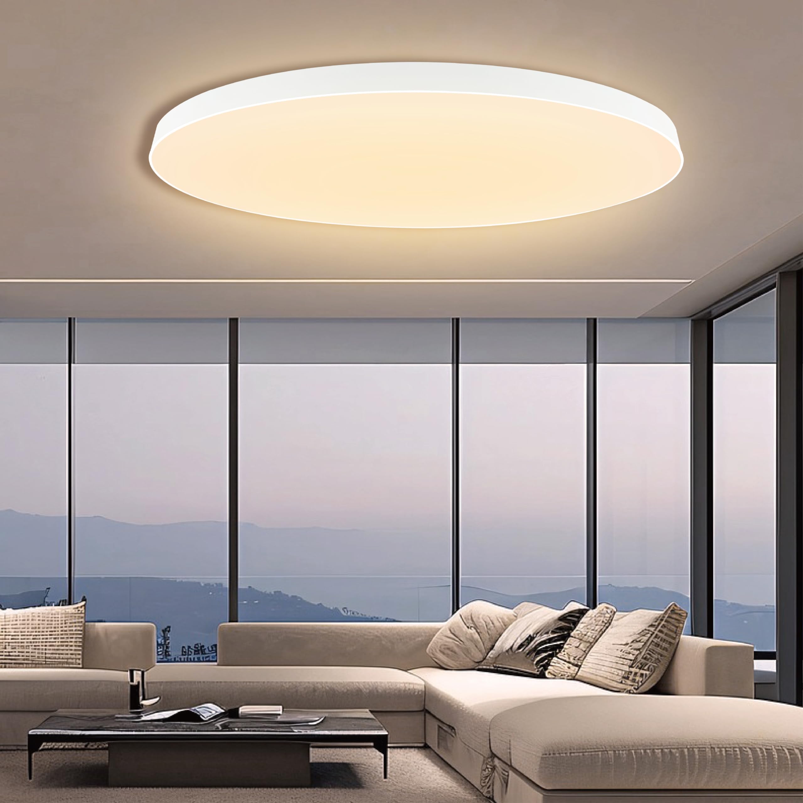 EACLL LED Ceiling Light, Bathroom Ceiling Light, Diameter 30 cm 24 W 3000 K, 2700 LM, IP44 Warm White, Round White LED Bedroom Lamp, Non-Dimmable, for Bedroom, Bathroom, Living Room, Kitchen