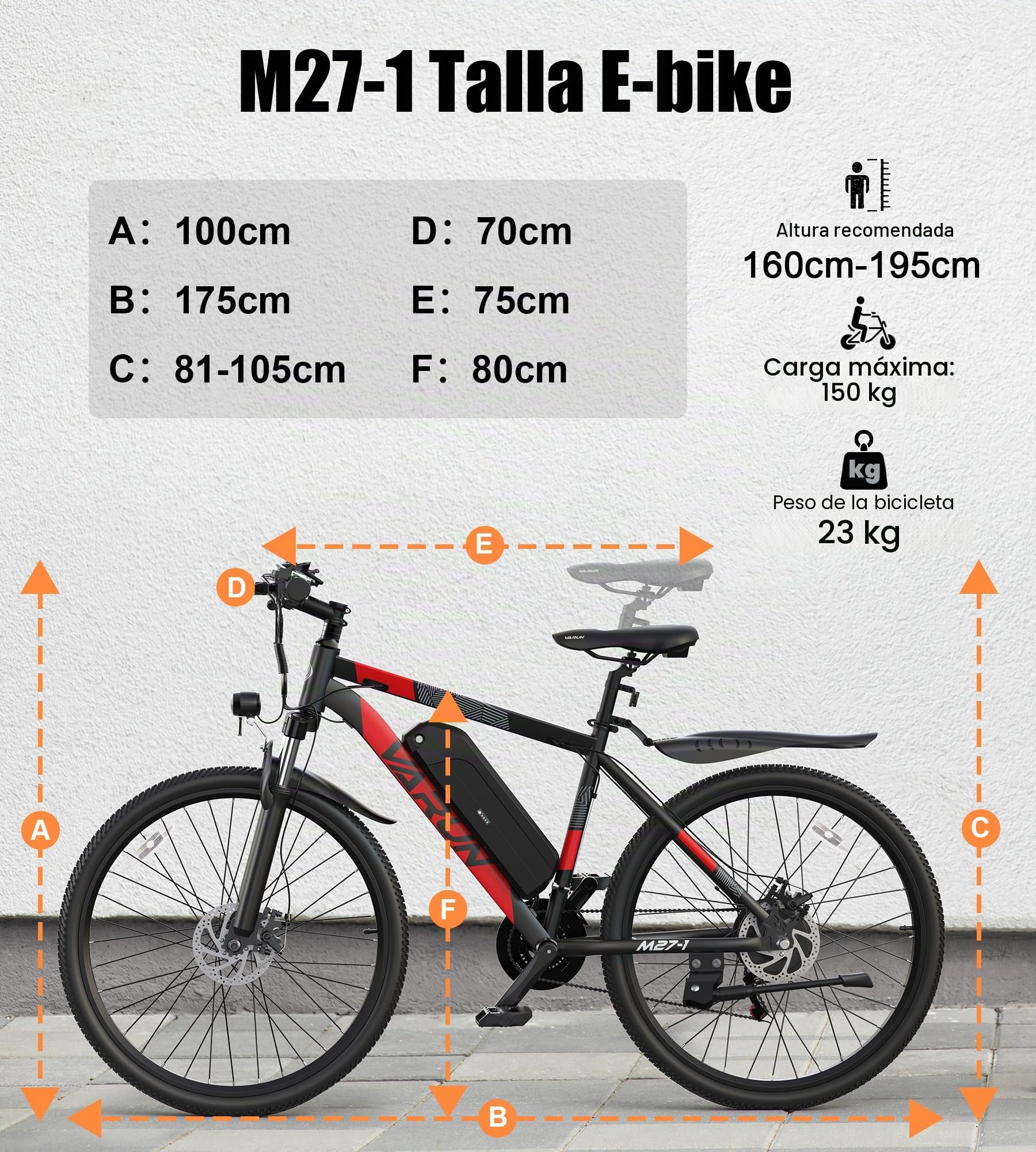 VARUN 27.5" Bicicleta Electrica, 48V 13Ah Batería, Autonomía de 55-100km | Motor 250W, 25km/h, Aluminio, Bici Electrica de 21 Velocidades, E Bike de Hombre/Mujer para Ciudad/Montaña/Grava