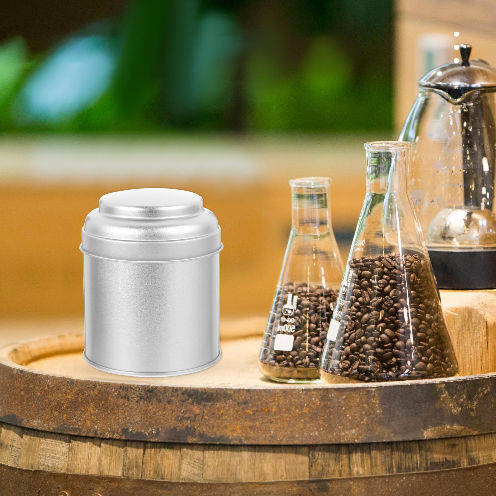 6 Stück Teedosen aus Weißblech mit Doppeldeckel Luftdicht für Losen Tee und Kaffee Vielseitige Aufbewahrung für Küche und Haushalt
